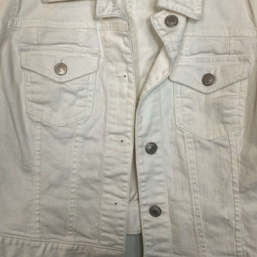 Loft Cropped White Denim Jacket - Picture 3 of 4